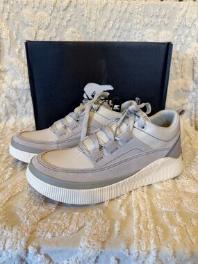 Sorel Women's Light Gray Lace-Up Sneakers #594